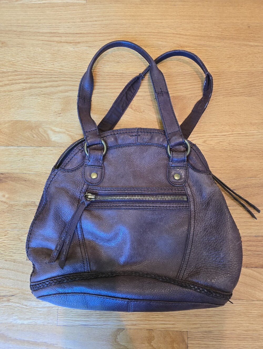 Lucky Brand Classic Brown Leather Women's Satchel Handbag